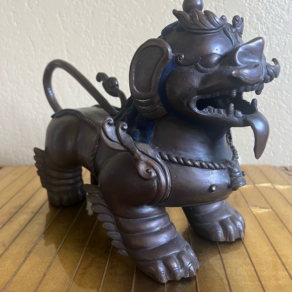 Bronze 18th century foo dogs the Paul lapis - Picture 16 of 16